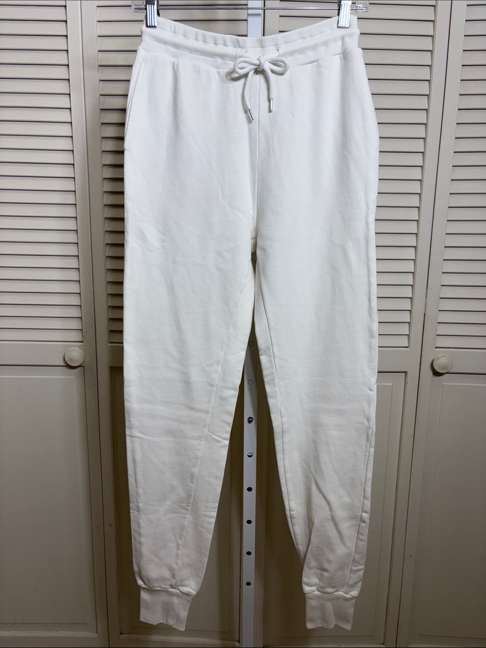NWT Anine Bing White Drawstring 100% Cotton Ivory Jogger Pants XS